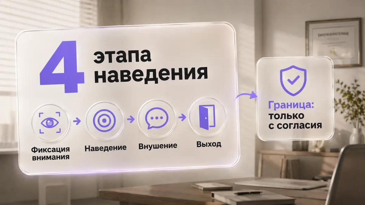 Инфографика: 4 этапа наведения транса и где проходит граница согласия