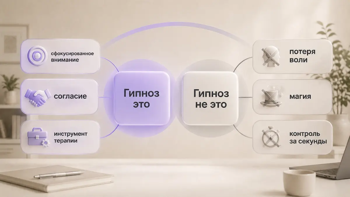 Итоговая схема: что такое гипноз и чем он не является
