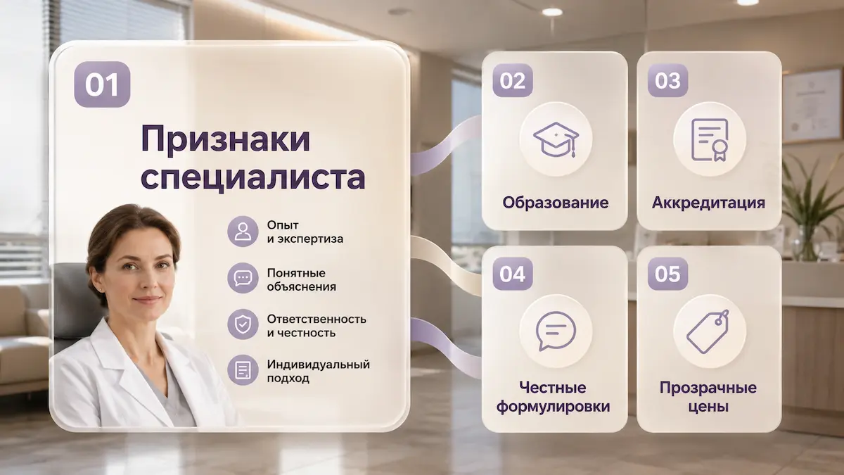Инфографика: как выбрать гипнотерапевта — 5 признаков и красные флаги