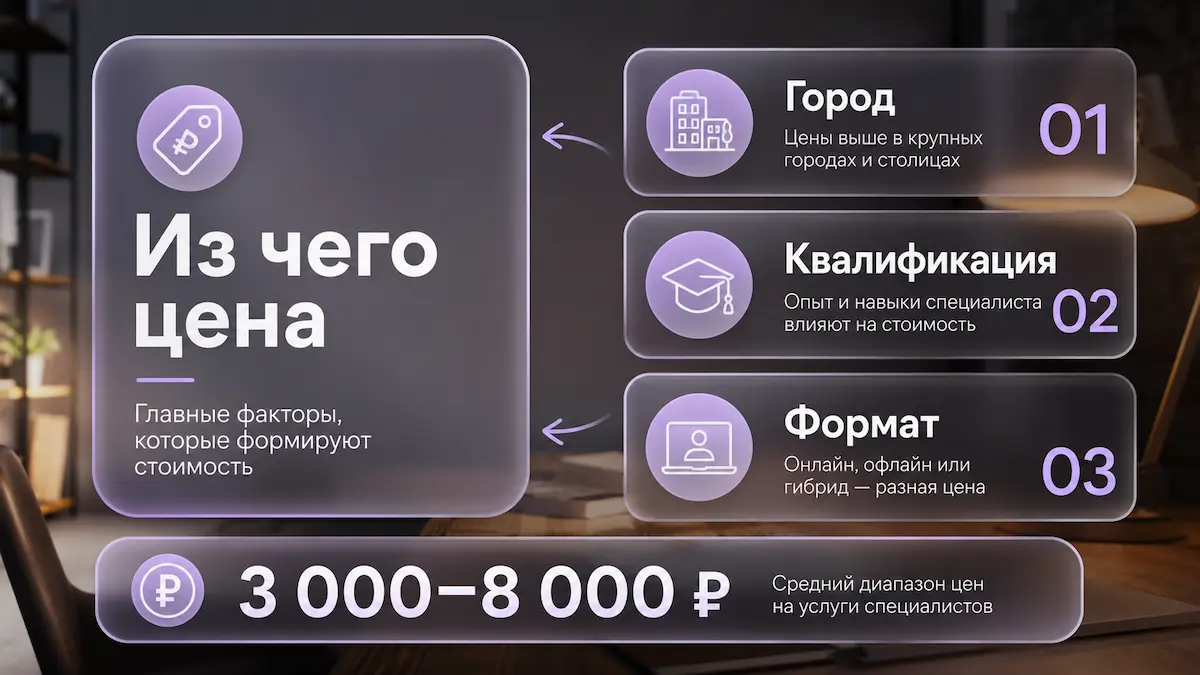 Факторы, влияющие на стоимость сеанса гипноза: инфографика
