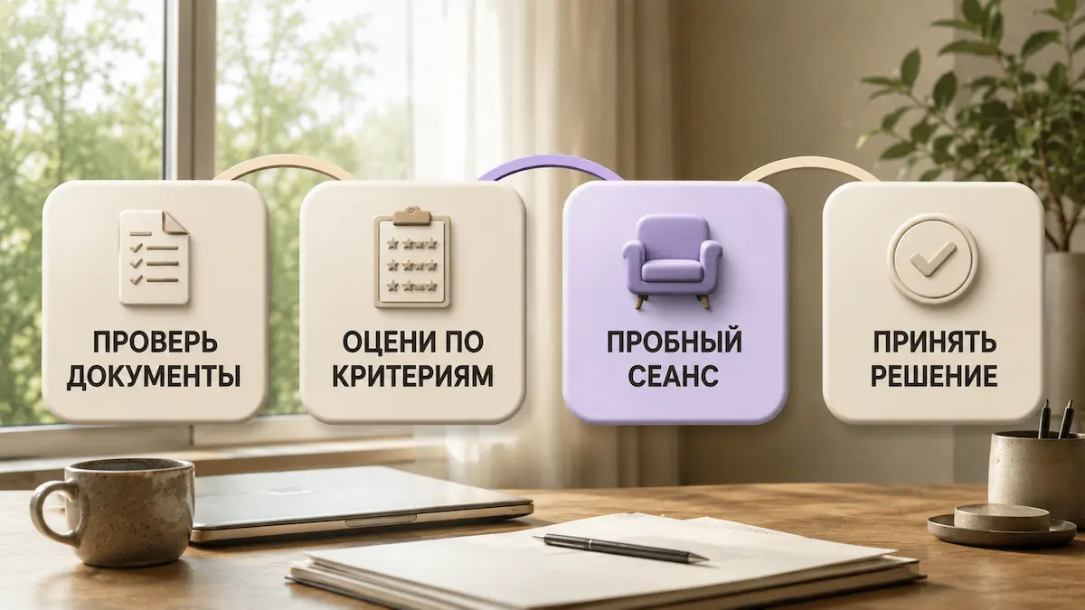 Схема пути к выбору гипнотерапевта в Санкт-Петербурге