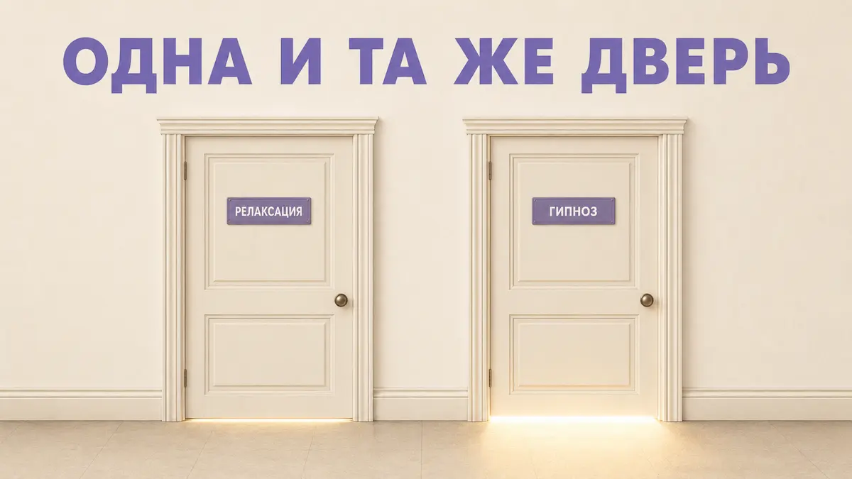 Две одинаковые двери с разными табличками — метафора влияния ожиданий