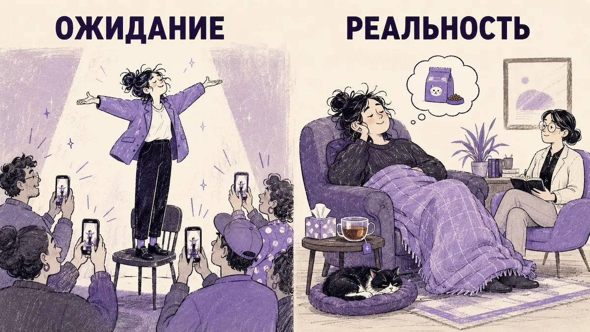 Два кадра: ожидание от сеанса гипноза и реальность приёма