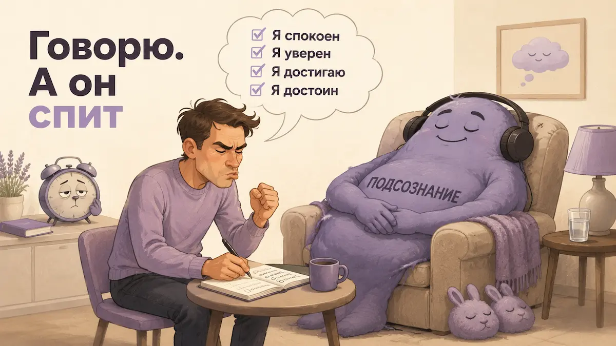 Самовнушение против самогипноза: подсознание как ленивый персонаж не слушает формулы
