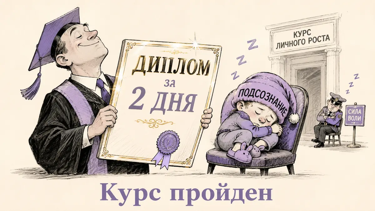 Юмор: студент получает диплом гипнолога за выходные, а подсознание спит