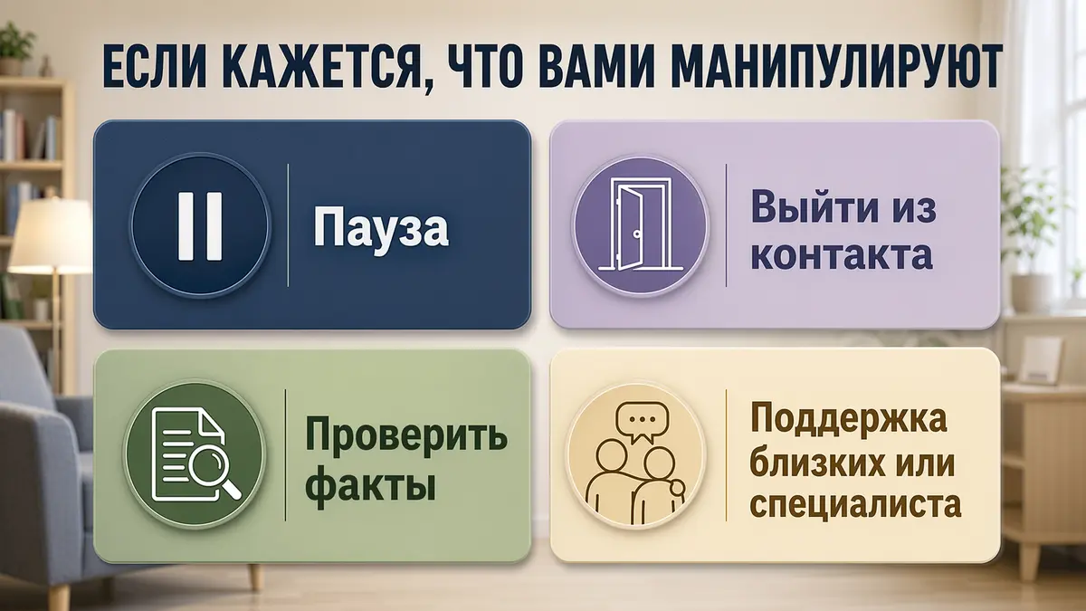Схема действий при подозрении на манипуляцию