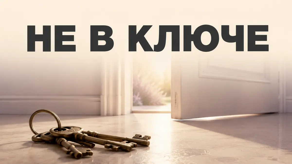 Метафора вывода эксперимента: связка ключей рядом с уже открытой дверью