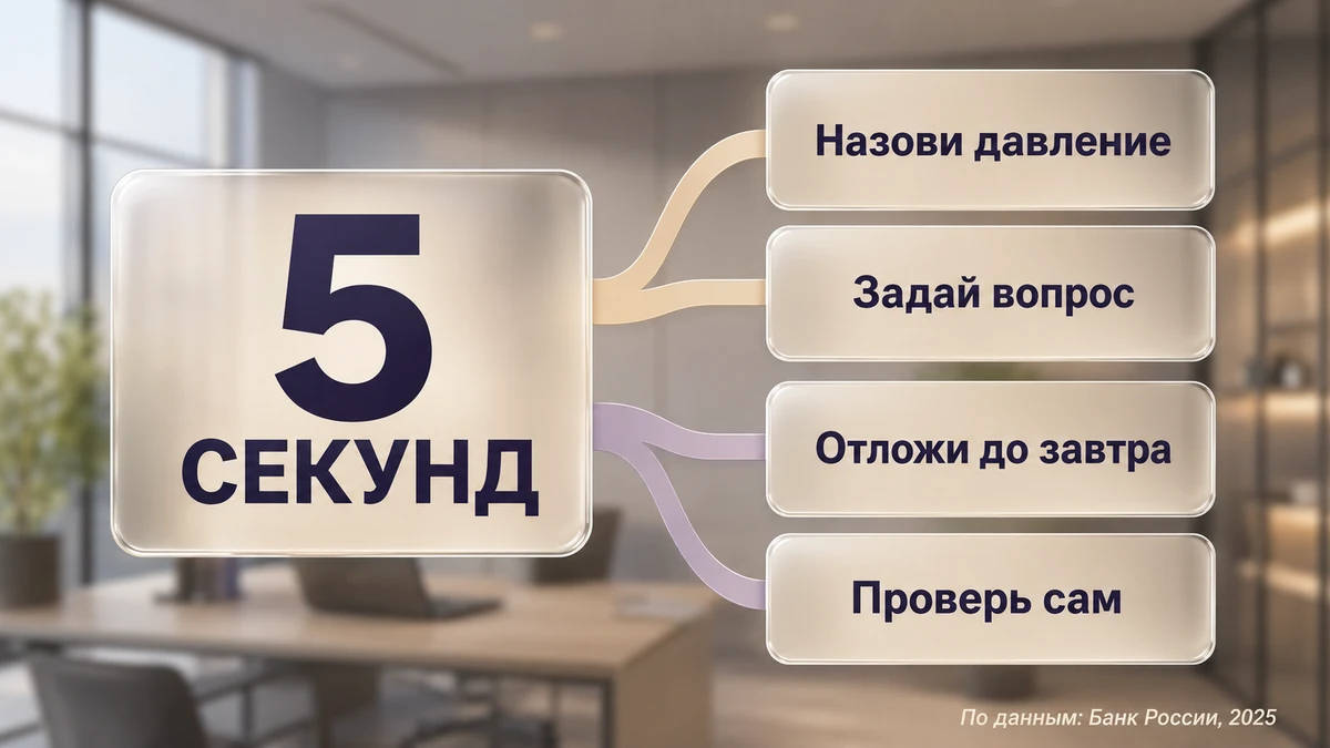Инфографика: пять шагов защиты от давления в разговоре