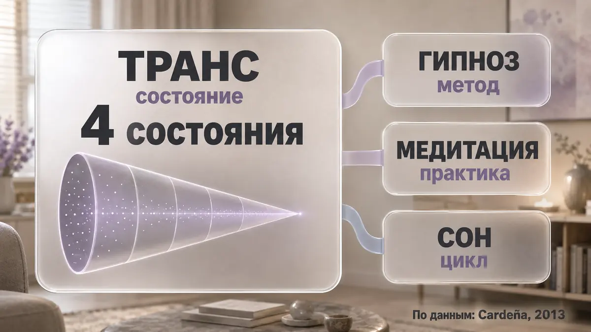 Инфографика: чем трансовое состояние отличается от гипноза, медитации и сна