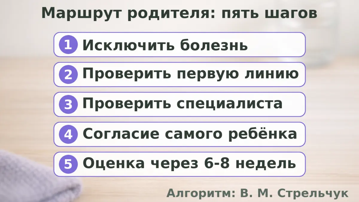 Схема из пяти шагов для родителя