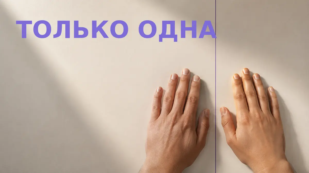 Две одинаковые руки на светлом столе, у одной кожа гладкая, у другой с шероховатостью