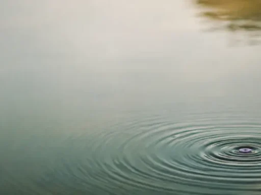круги на спокойной воде от одной капли