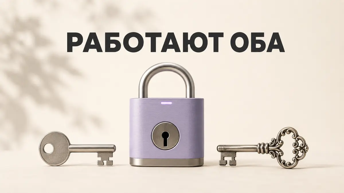 Два разных ключа — простой и фигурный — рядом с одним замком: метафора равной силы прямых и косвенных внушений в обучении эриксоновскому гипнозу